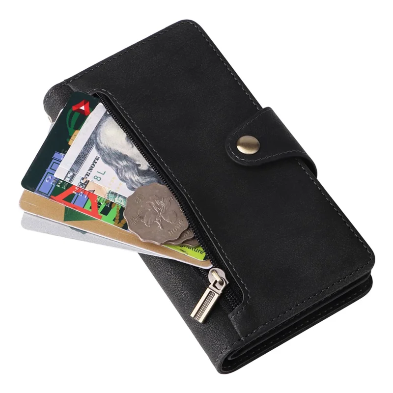 Skyddsfodral för iPhone 12 mini med chockabsorberande funktion, nitdekoration, PU-läder mobilhölse - Svart