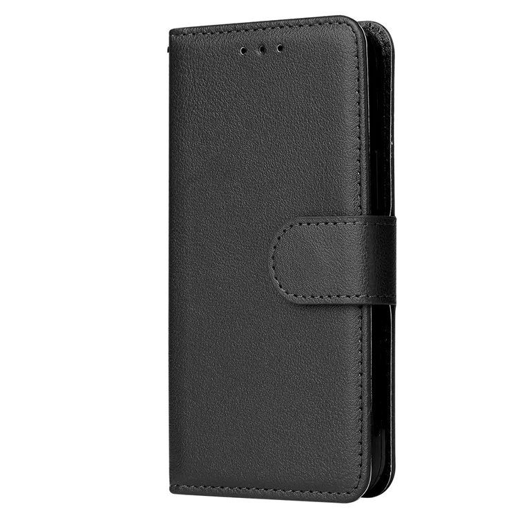 Funda cartera de piel de PU para iPhone 13 Pro, funda protectora con tapa - Negro