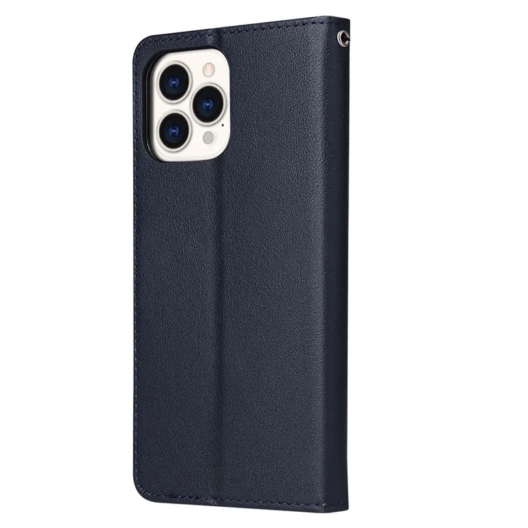 For iPhone 11 Pro Funda a prueba de golpes Antiray PU Funda de cuero billetera para teléfono - Azul