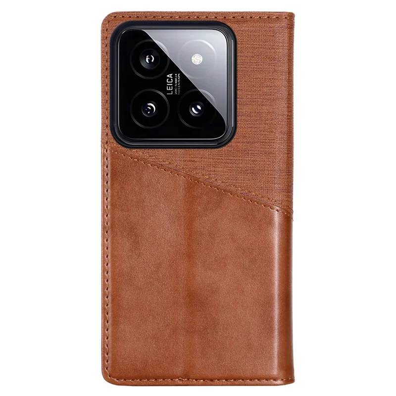MUXMA MX109 For Xiaomi 14 Magnetic Phone Case RFID Blocking Stand Cover - Brown