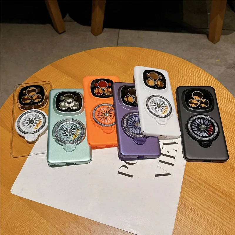 For Honor Magic6 Pro 5G Magnetic Phone Case Rubberized Hard PC Kickstand Cover - Orange