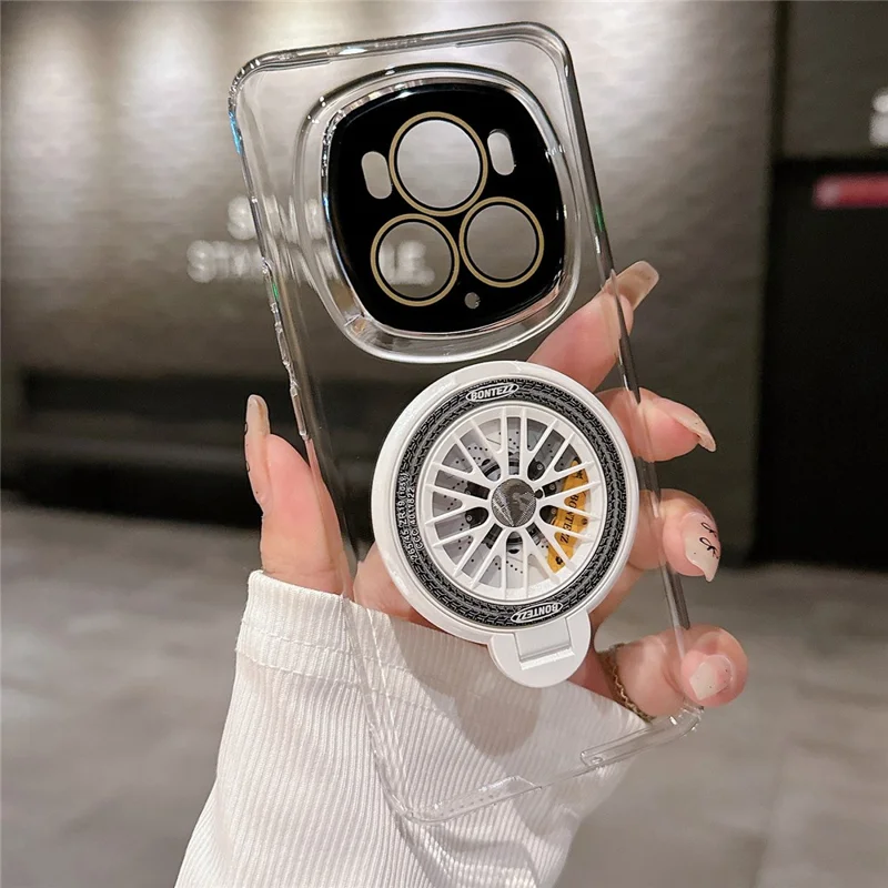 For Honor Magic6 Pro 5G Magnetic Phone Case Rubberized Hard PC Kickstand Cover - Transparent