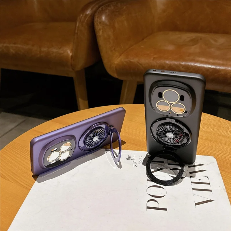 For Honor Magic6 Pro 5G Magnetic Phone Case Rubberized Hard PC Kickstand Cover - Transparent