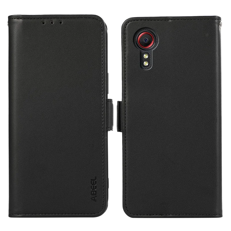 ABEEL For Samsung Galaxy Xcover 5 Stand Case RFID Blocking Wallet Cell Phone Cover - Black