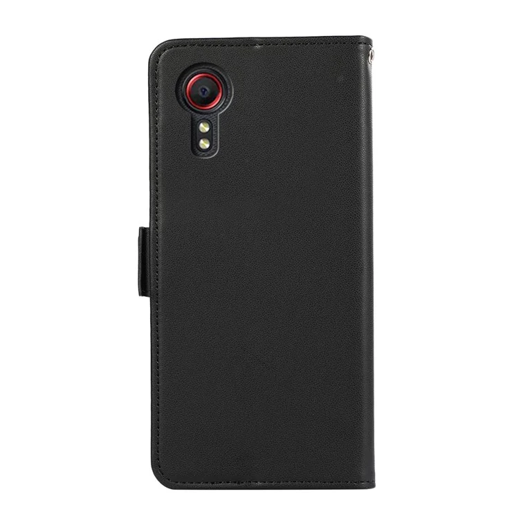 ABEEL For Samsung Galaxy Xcover 5 Stand Case RFID Blocking Wallet Cell Phone Cover - Black