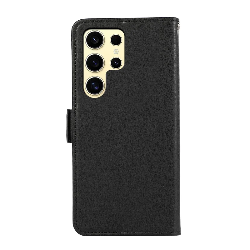 ABEEL For Samsung Galaxy S22 Ultra 5G Case Wallet Leather Blocking RFID Shockproof Phone Cover - Black