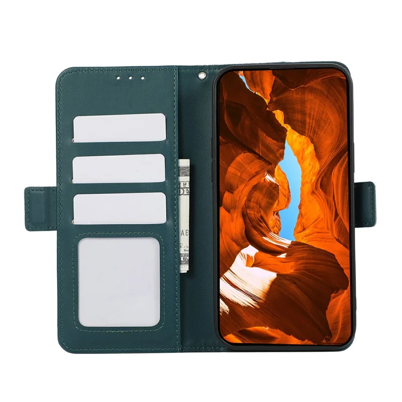 ABEEL For Samsung Galaxy S23 Ultra Leather Case RFID Blocking Wallet Flip Stand Phone Cover - Green