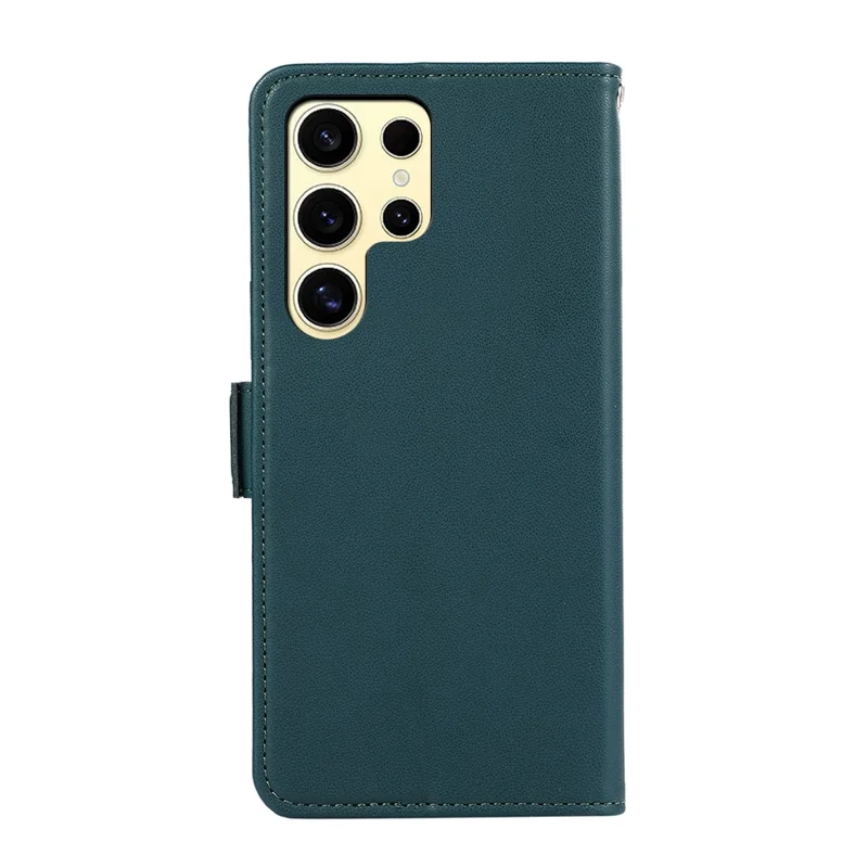 ABEEL For Samsung Galaxy S23 Ultra Leather Case RFID Blocking Wallet Flip Stand Phone Cover - Green