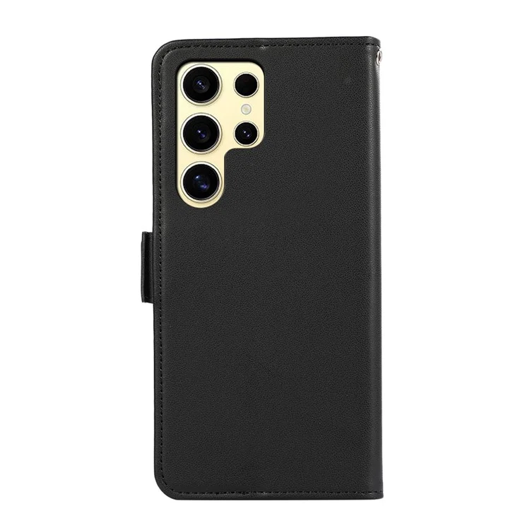 ABEEL For Samsung Galaxy S24 Ultra Case RFID Blocking Drop-Proof Wallet Phone Shell - Black