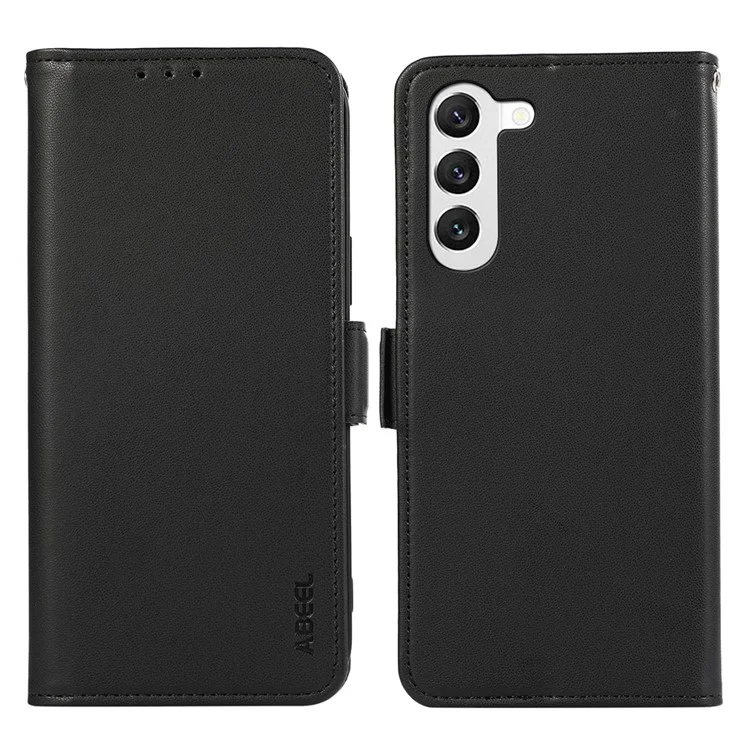 ABEEL Für Samsung Galaxy S23 Wallet Case RFID Blocking PU Leder Anti-drop Handy-Cover - Schwarz