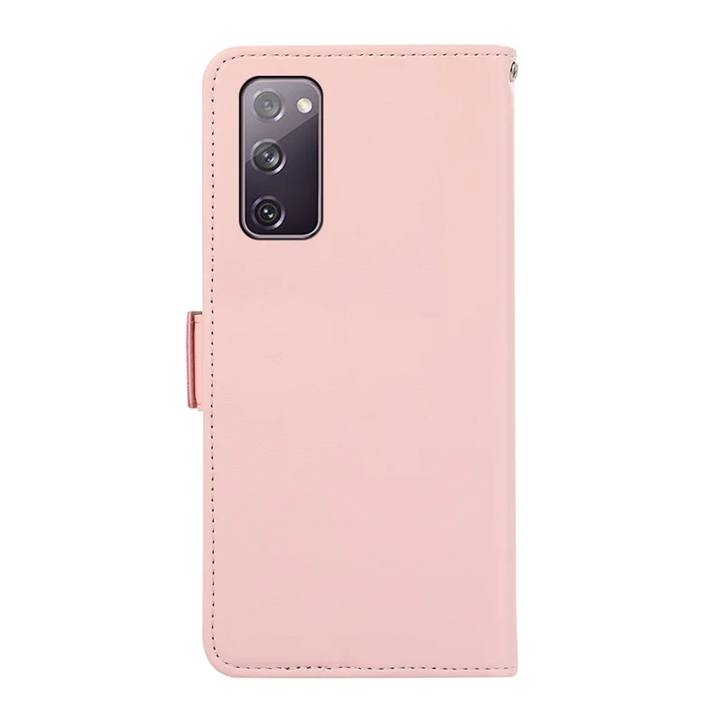 ABEEL For Samsung Galaxy S20 FE / S20 FE 5G / S20 FE 2022 / S20 Lite Case Leather RFID Blocking Wallet Phone Shell - Pink