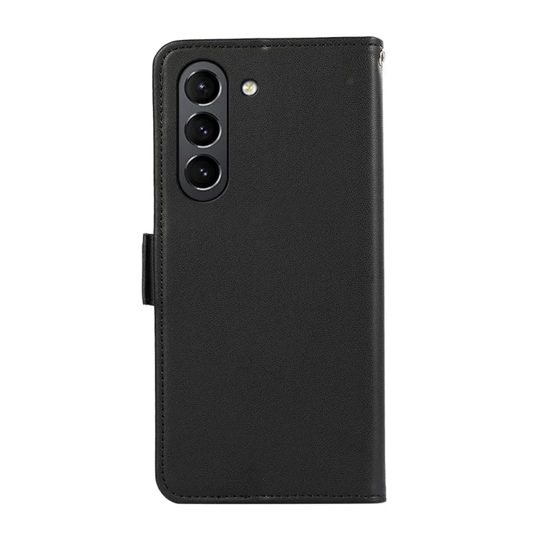 ABEEL RFID Blocking Phone Case for Samsung Galaxy S21 FE 5G Soft PU Leather Wallet Phone Stand Cover - Black