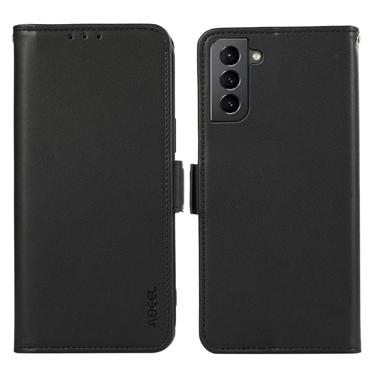 ABEEL Для Samsung Galaxy S21+ 5G Чехол-кошелек со стойкой RFID Blocking PU Leather Cell Phone Cover - Чёрный