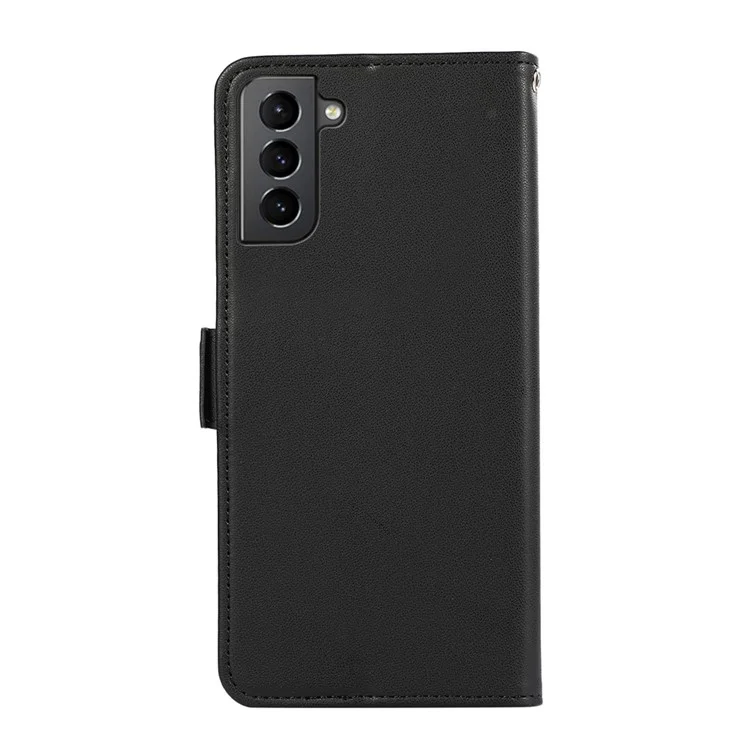 ABEEL Для Samsung Galaxy S21+ 5G Чехол-кошелек со стойкой RFID Blocking PU Leather Cell Phone Cover - Чёрный