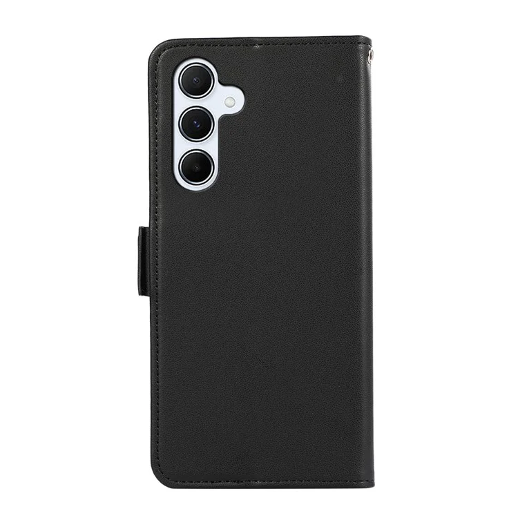ABEEL For Samsung Galaxy A25 5G (Global) (161.0 x 76.5 x 8.3mm) Wallet Phone Stand Case RFID Blocking Leather Shell - Black