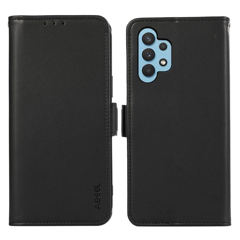 ABEEL Para Samsung Galaxy A32 4G (Versão EU) Carteira RFID Blocking Leather Case Phone Shell - Preto
