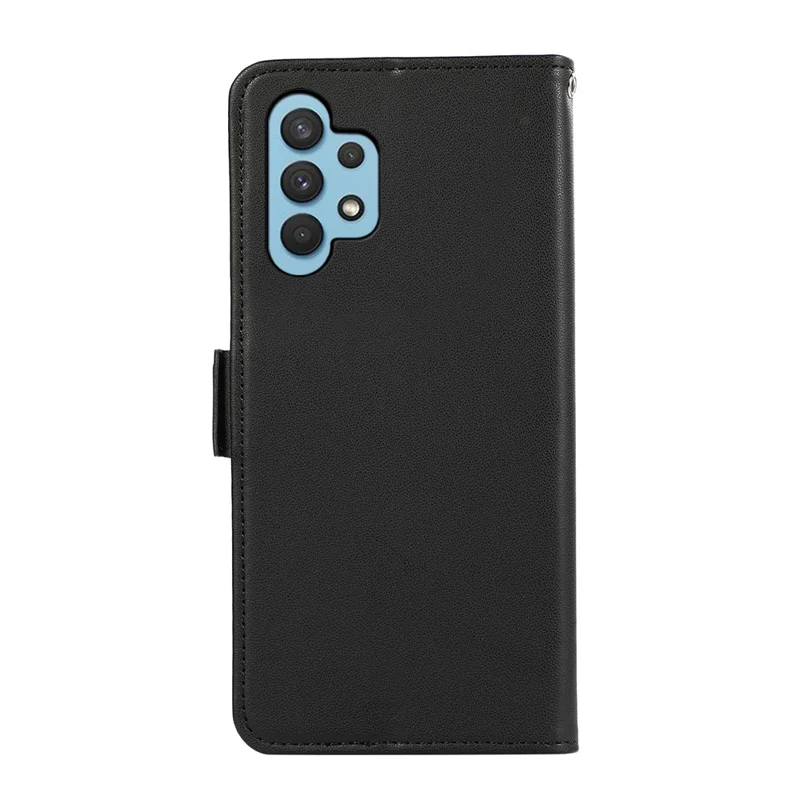 ABEEL Para Samsung Galaxy A32 4G (Versão EU) Carteira RFID Blocking Leather Case Phone Shell - Preto