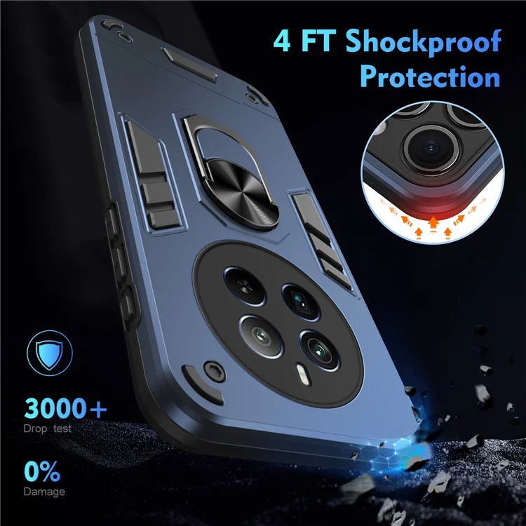 Чехол с подставкой для Realme 12 Pro 5G / 12 Pro+ 5G из ПК и ТПУ с защитой от падений - синий