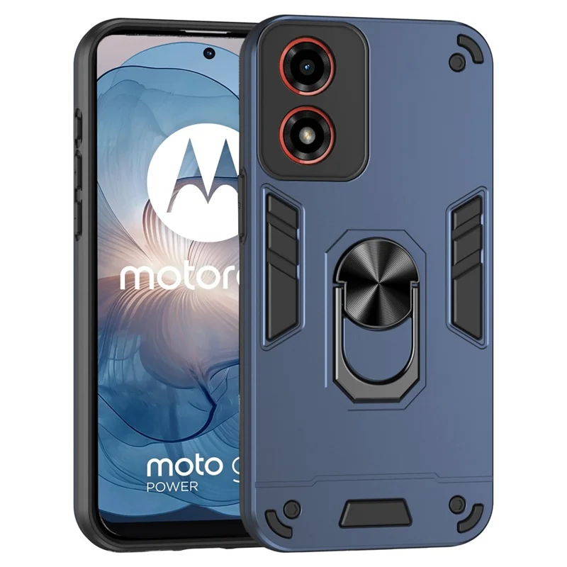 For Motorola Moto G24 4G / G04 4G Slim Case Kickstand Car Mount Phone Case - Blue