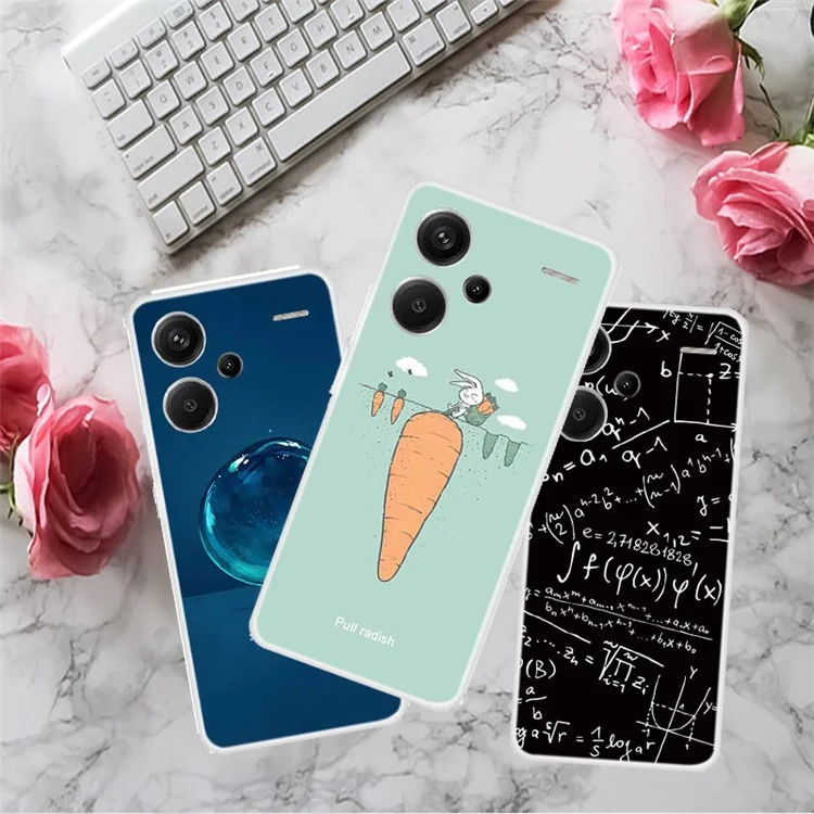 For Xiaomi Redmi Note 13 Pro+ 5G TPU Case Pattern Printing Back Phone Cover - Moonlight Lakeside