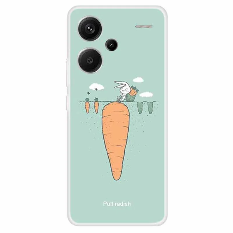 For Xiaomi Redmi Note 13 Pro+ 5G TPU Case Pattern Printing Back Phone Cover - Radish and Rabbit