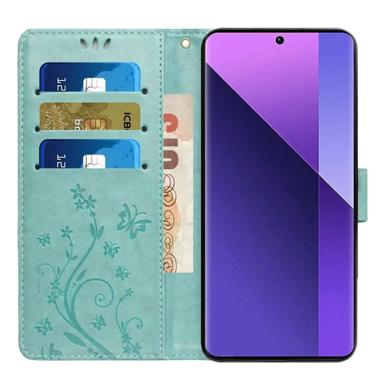 Per Huawei nova 12 Pro 5G / nova 12 Ultra 5G Custodia Portafoglio in Pelle PU con Farfalla - Blu Neonato