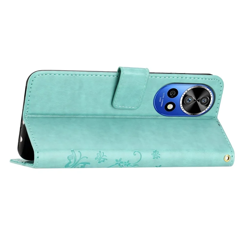 Per Huawei nova 12 Pro 5G / nova 12 Ultra 5G Custodia Portafoglio in Pelle PU con Farfalla - Blu Neonato