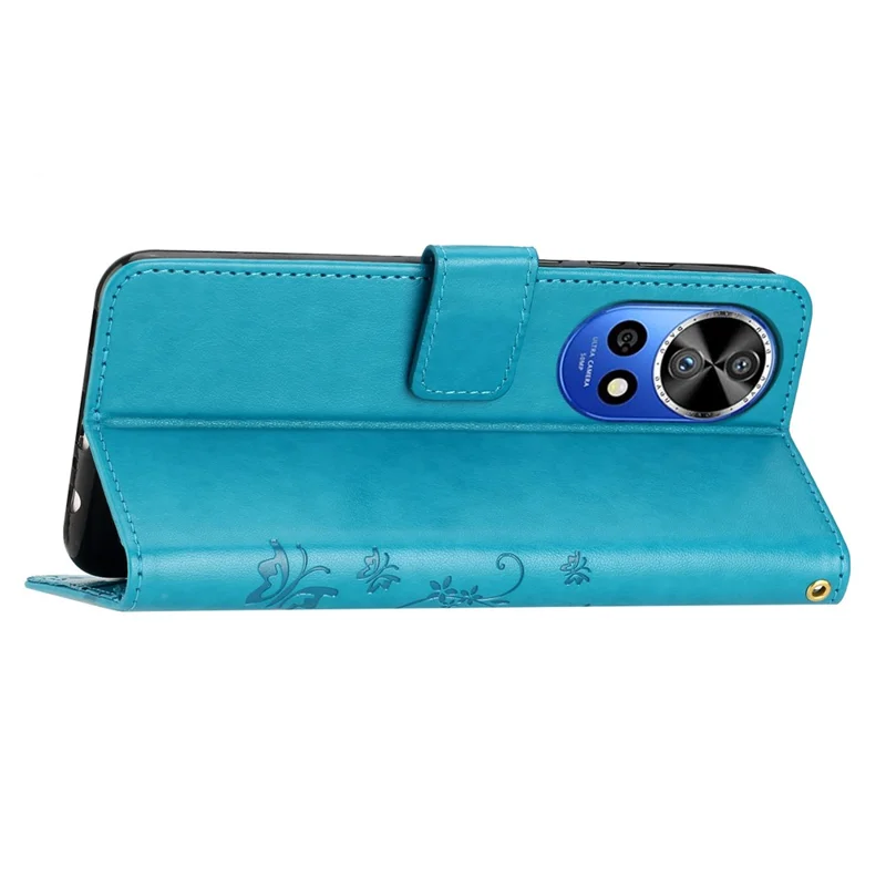 For Huawei nova 12 Pro 5G / nova 12 Ultra 5G Case PU Leather Wallet Butterfly Phone Cover - Blue