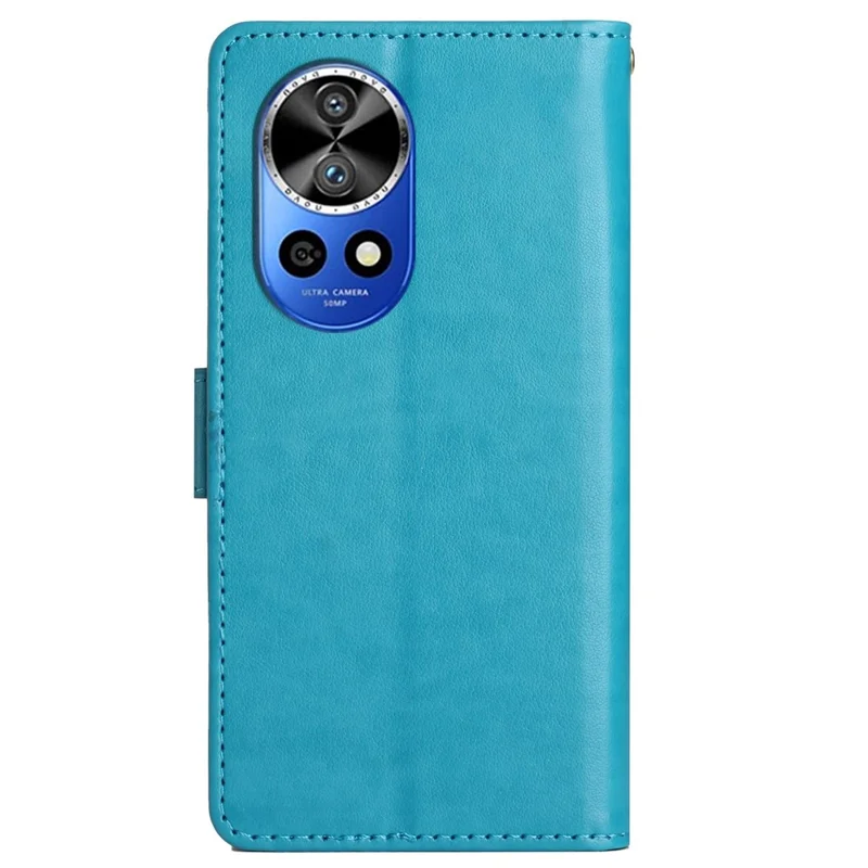 For Huawei nova 12 Pro 5G / nova 12 Ultra 5G Case PU Leather Wallet Butterfly Phone Cover - Blue