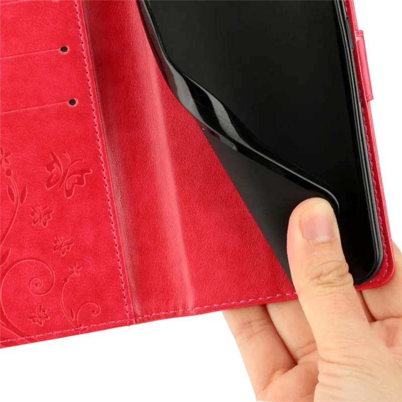 Para Huawei nova 12 Pro 5G / nova 12 Ultra 5G Capa de Carteira de Couro PU com Borboleta - Vermelho
