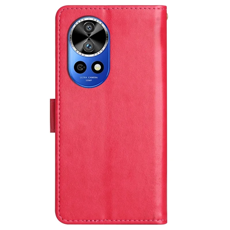 Para Huawei nova 12 Pro 5G / nova 12 Ultra 5G Capa de Carteira de Couro PU com Borboleta - Vermelho