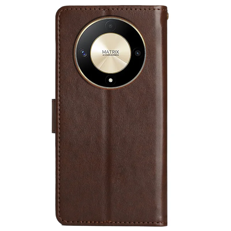 For Honor Magic6 Lite 5G / X50 5G / X9b 5G Wallet Case Butterfly Leather Flip Phone Cover - Brown