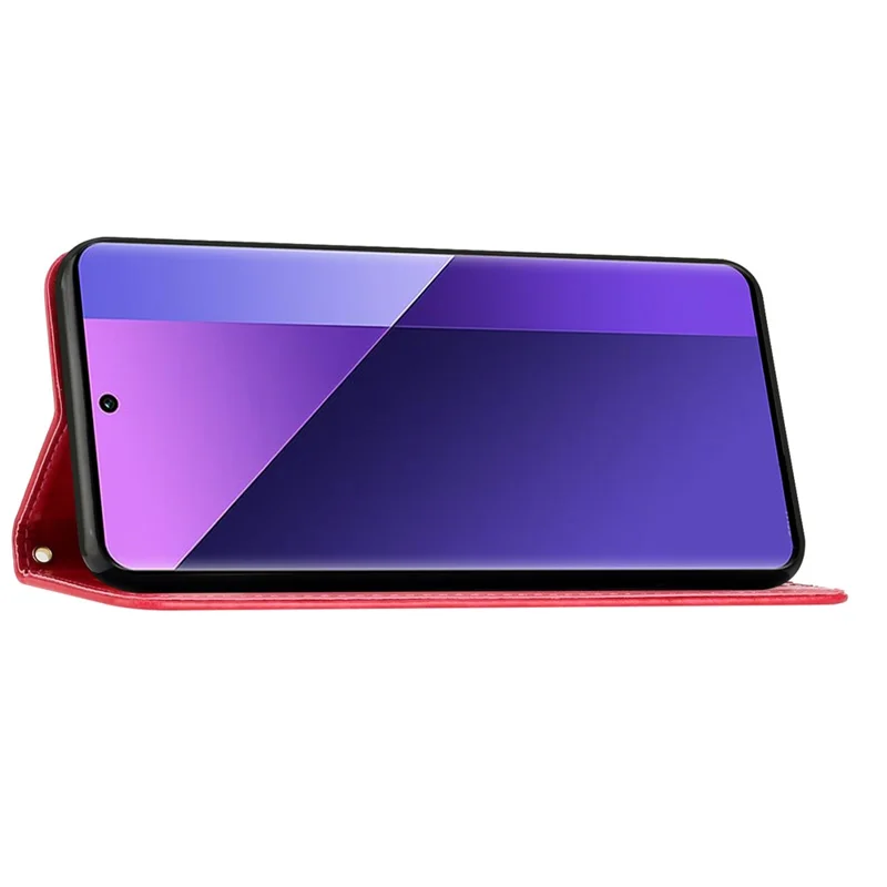 For Xiaomi 14 Ultra Wallet Phone Case Butterfly Pattern PU Leather Flip Cover - Red