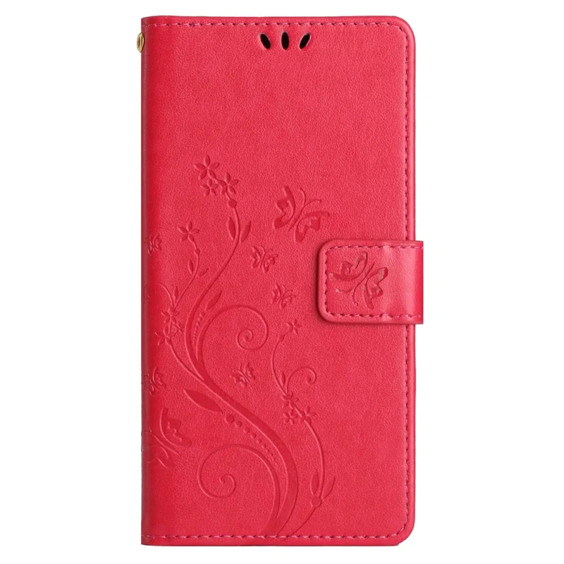 For Xiaomi 14 Ultra Wallet Phone Case Butterfly Pattern PU Leather Flip Cover - Red