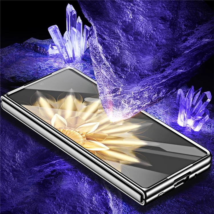 For Honor Magic Vs2 5G Case com Stylus 918 Series Hard PC Phone Shell Built-In Tempered Glass Film - Preto