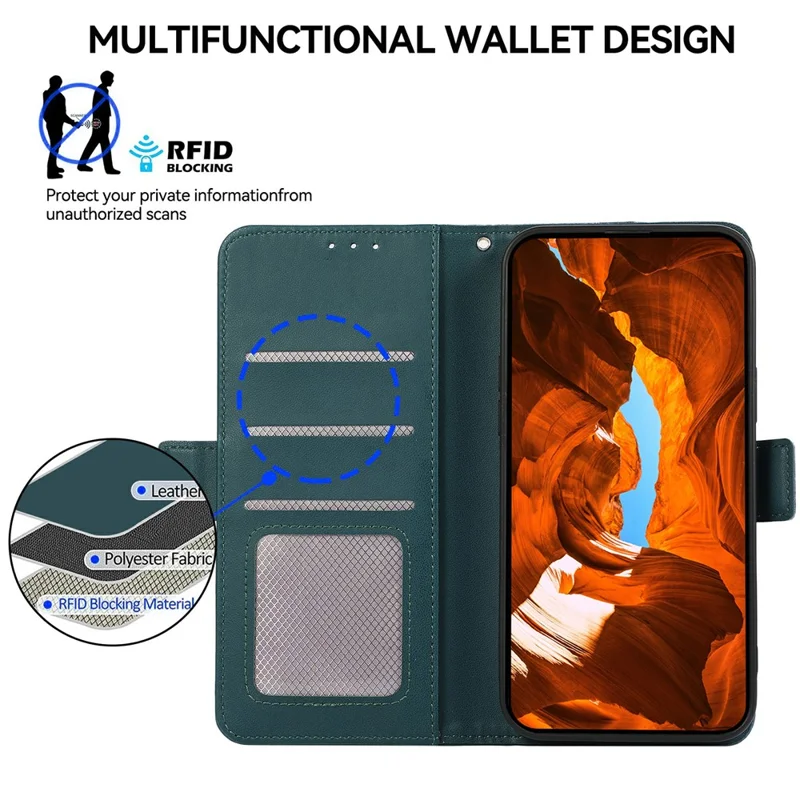 ABEEL For Samsung Galaxy A23 5G (Global Version) / A23 4G Case RFID Blocking Flip Leather Phone Cover - Green