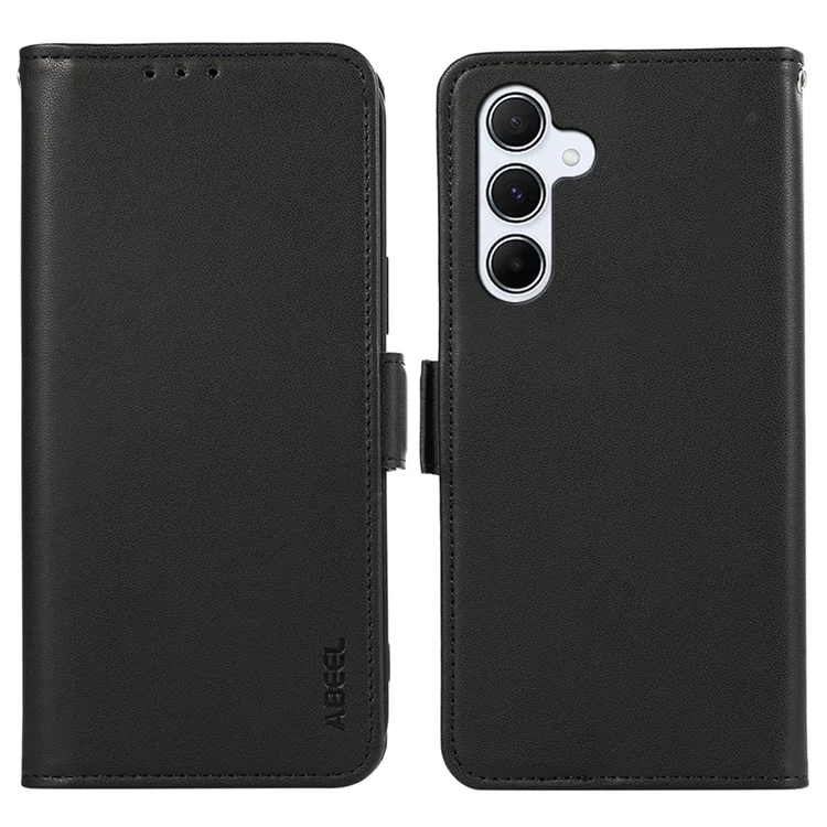 ABEEL For Samsung Galaxy A14 4G / 5G Leather Case RFID Blocking Wallet Stand Phone Cover - Black