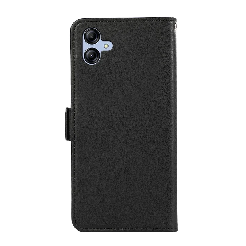 ABEEL For Samsung Galaxy A04 4G (164.4 x 76.3 x 9.1 mm) PU Leather Wallet Stand Case RFID Blocking Phone Shell - Black