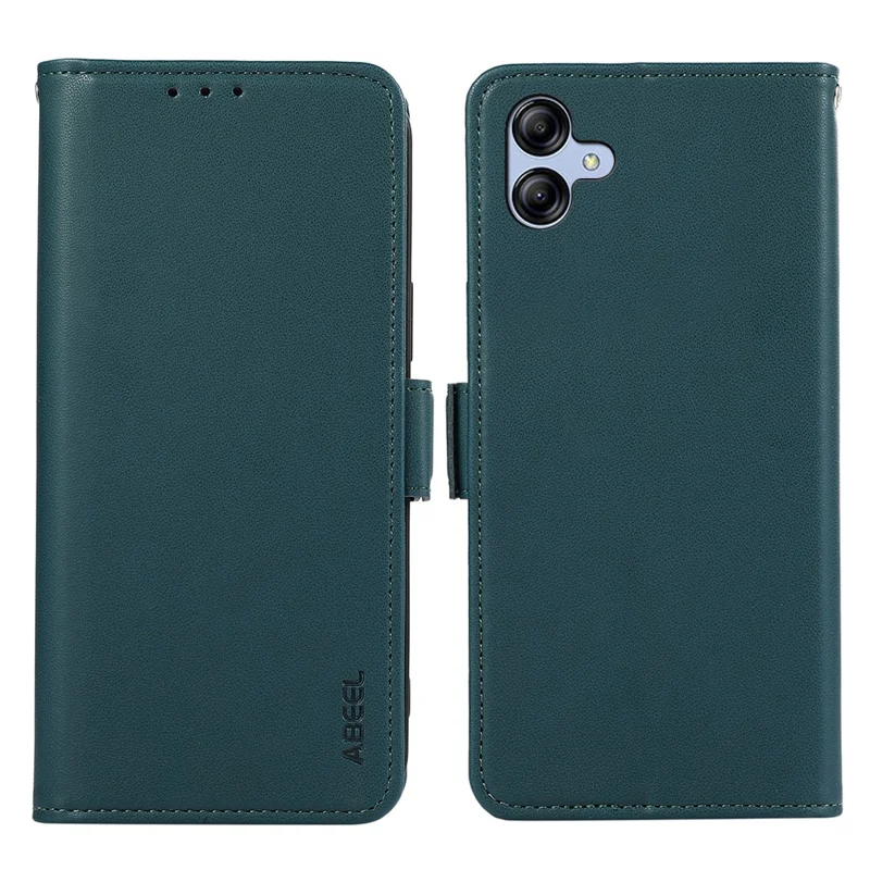 ABEEL For Samsung Galaxy A04 4G (164.4 x 76.3 x 9.1 mm) PU Leather Wallet Stand Case RFID Blocking Phone Shell - Green