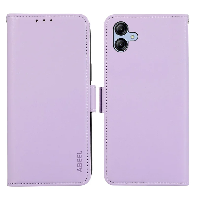 ABEEL For Samsung Galaxy A04 4G (164.4 x 76.3 x 9.1 mm) PU Leather Wallet Stand Case RFID Blocking Phone Shell - Purple