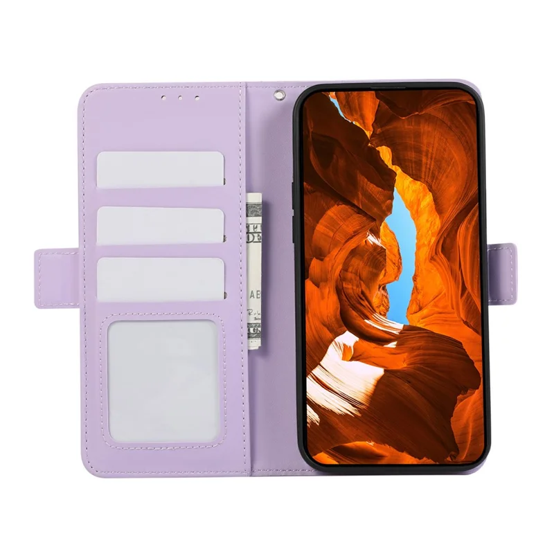 ABEEL For Samsung Galaxy A04 4G (164.4 x 76.3 x 9.1 mm) PU Leather Wallet Stand Case RFID Blocking Phone Shell - Purple