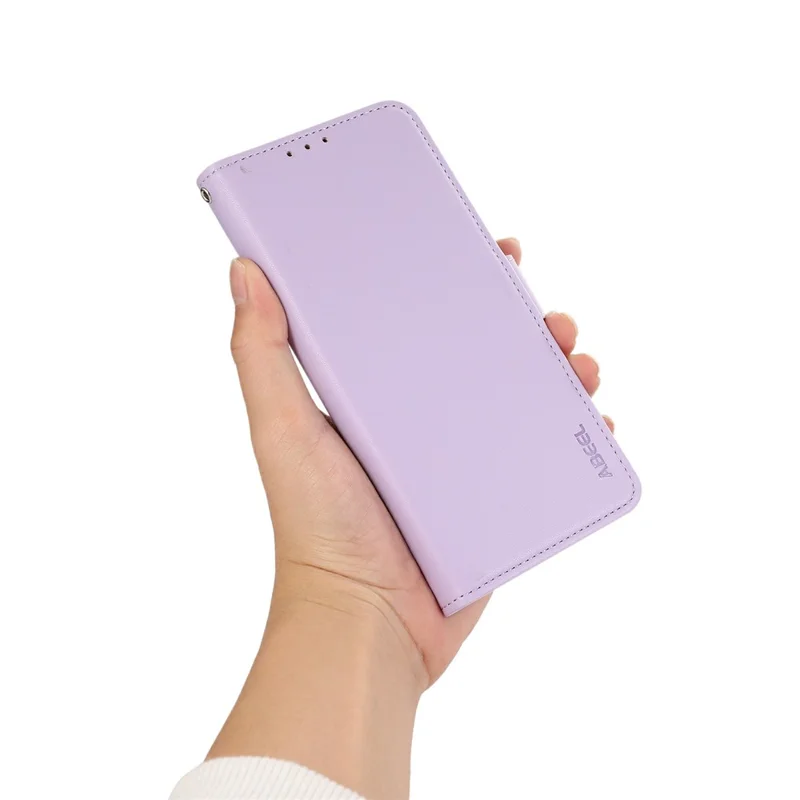 ABEEL For Samsung Galaxy A04 4G (164.4 x 76.3 x 9.1 mm) PU Leather Wallet Stand Case RFID Blocking Phone Shell - Purple