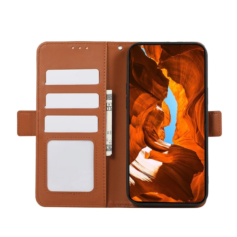 ABEEL For Samsung Galaxy A04 4G (164.4 x 76.3 x 9.1 mm) PU Leather Wallet Stand Case RFID Blocking Phone Shell - Brown