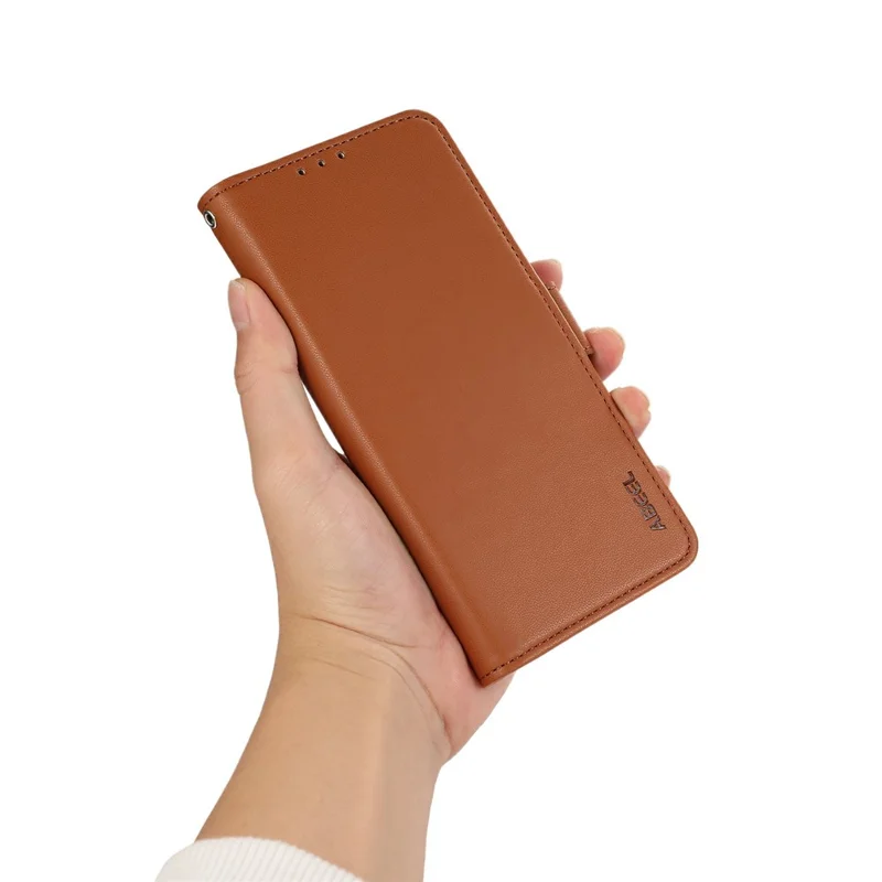 ABEEL For Samsung Galaxy A04 4G (164.4 x 76.3 x 9.1 mm) PU Leather Wallet Stand Case RFID Blocking Phone Shell - Brown