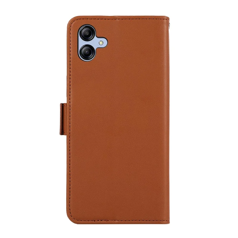 ABEEL For Samsung Galaxy A04 4G (164.4 x 76.3 x 9.1 mm) PU Leather Wallet Stand Case RFID Blocking Phone Shell - Brown