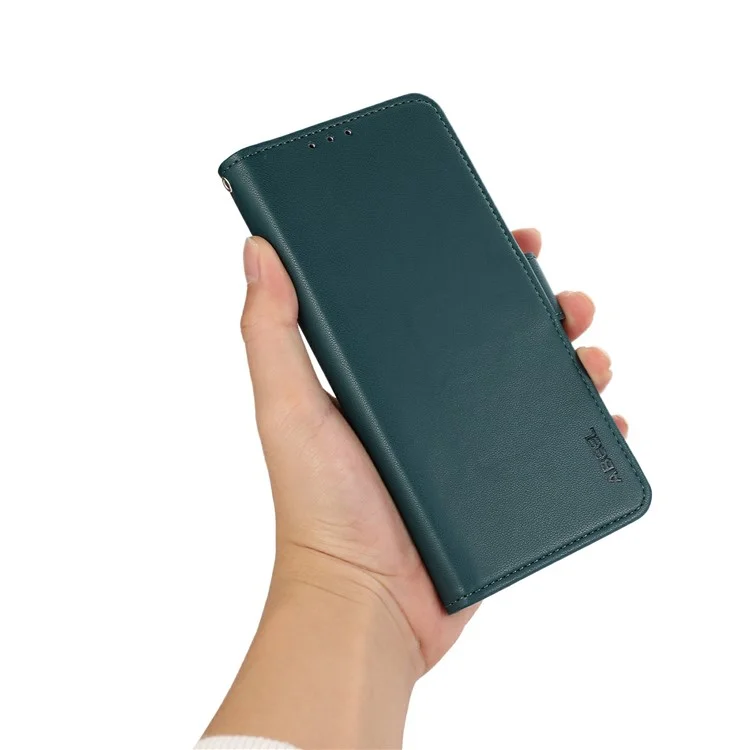 ABEEL para Samsung Galaxy A04s 4G (164,7 x 76,7 x 9,1 mm) / Funda de teléfono de cuero con bloqueo RFID para A13 5G - Verde