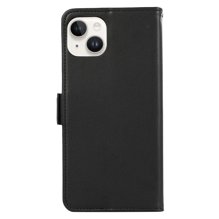 ABEEL For iPhone 14 Case PU Leather Stand Phone Cover RFID Blocking Wallet - Black
