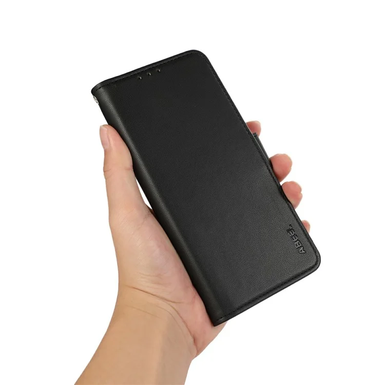 ABEEL For iPhone 12 Pro Max Wallet Case RFID Blocking Leather Stand Phone Cover - Black