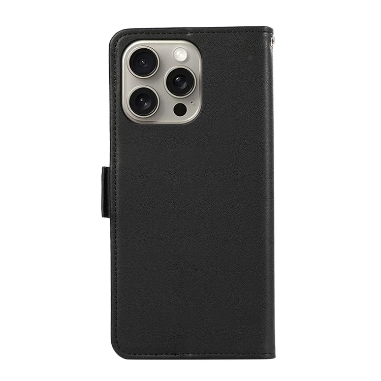 ABEEL For iPhone 12 Pro Max Wallet Case RFID Blocking Leather Stand Phone Cover - Black
