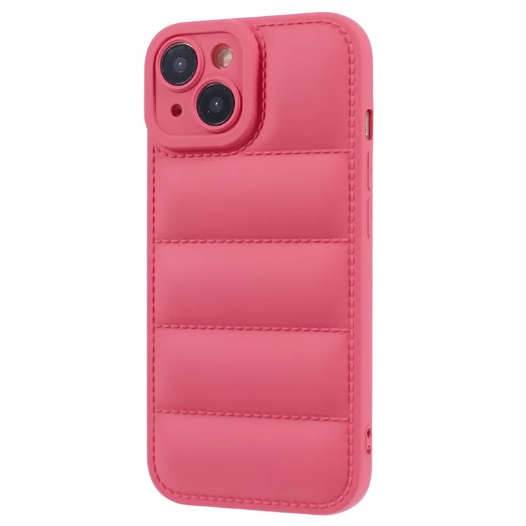 Funda para iPhone 14 de la serie JTW, diseño de chaqueta acolchada de TPU, con recorte preciso para la lente - Rosa